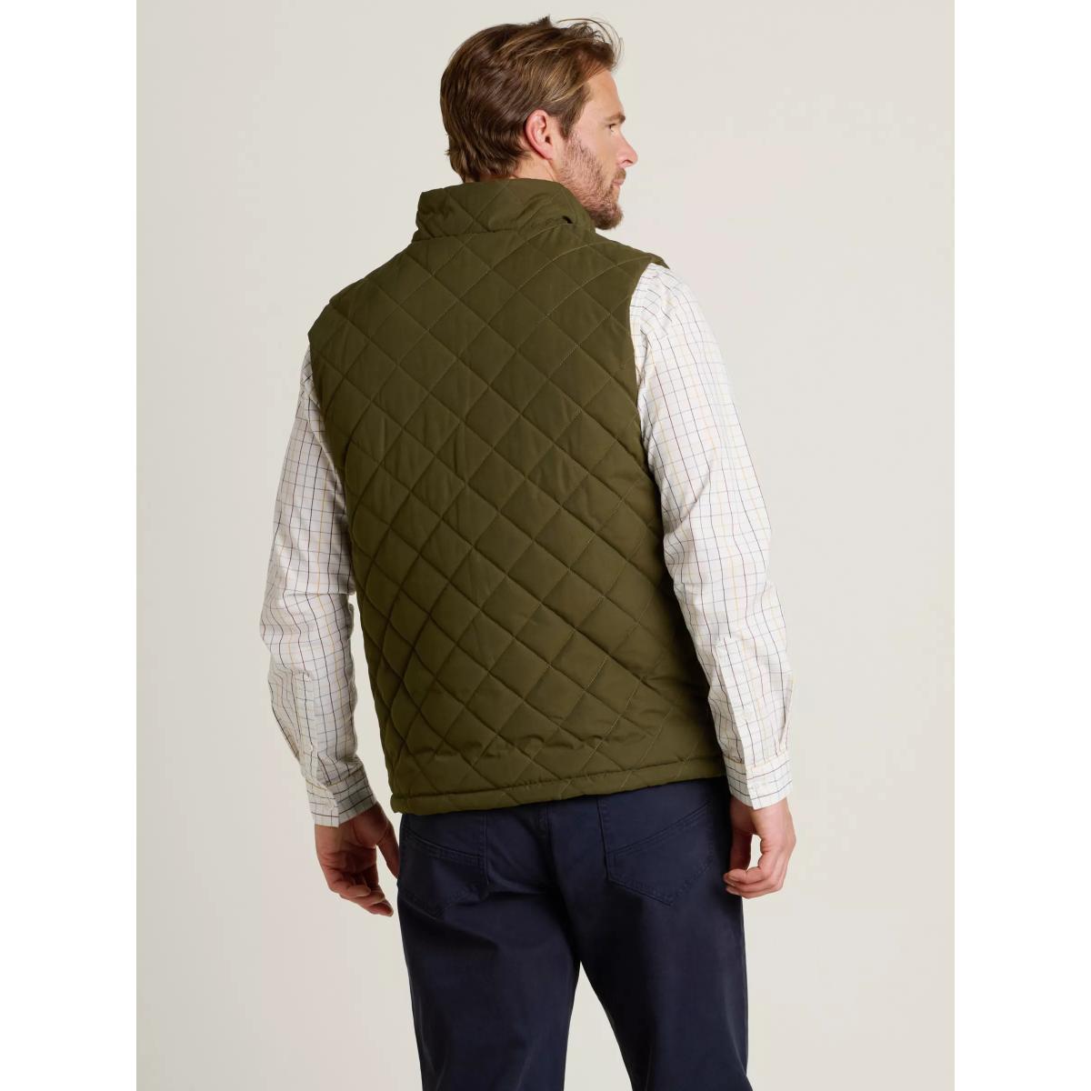 Brakeburn Diamond Quilt Gilet, Khaki – image 2