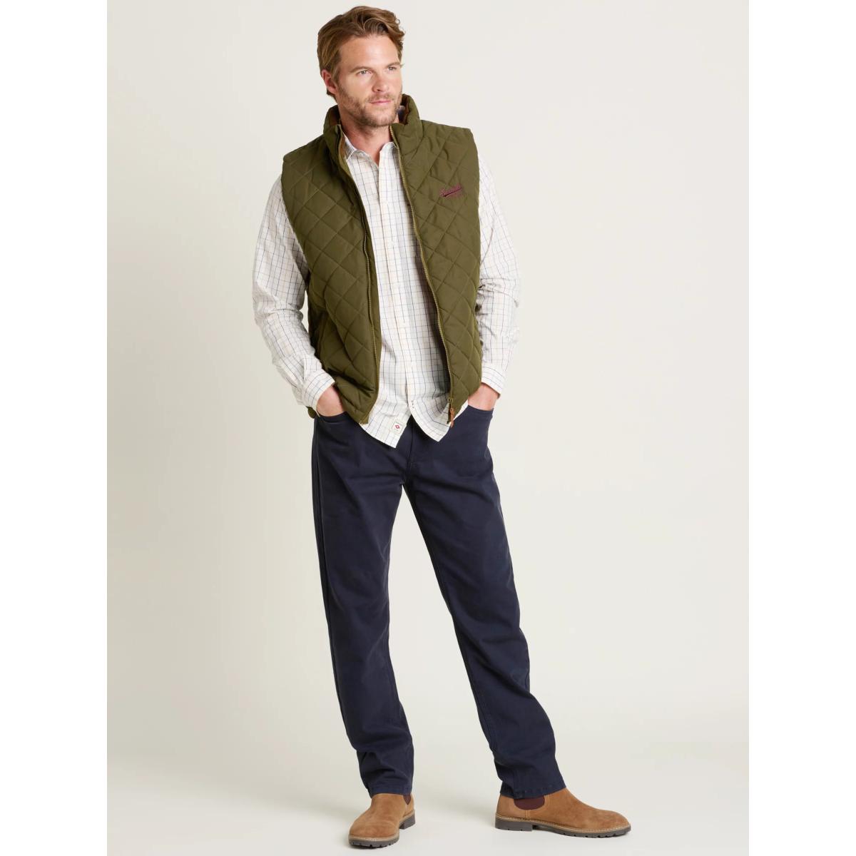 Brakeburn Diamond Quilt Gilet, Khaki – image 4