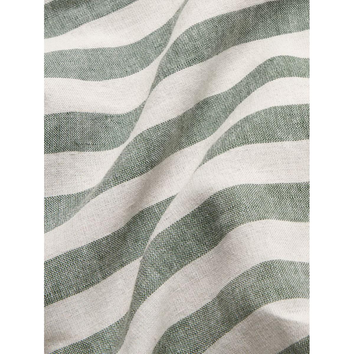 Piglet in Bed Pembroke Stripe Linen Blend Bedding, Fern Green/Oatmeal – image 3