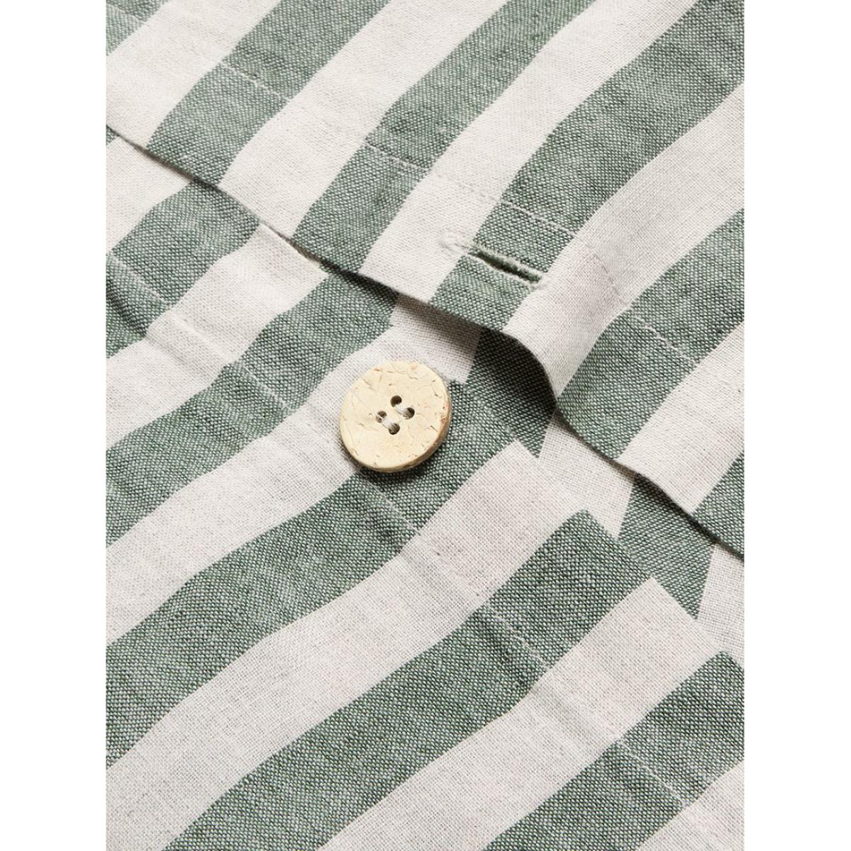 Piglet in Bed Pembroke Stripe Linen Blend Bedding, Fern Green/Oatmeal – image 4