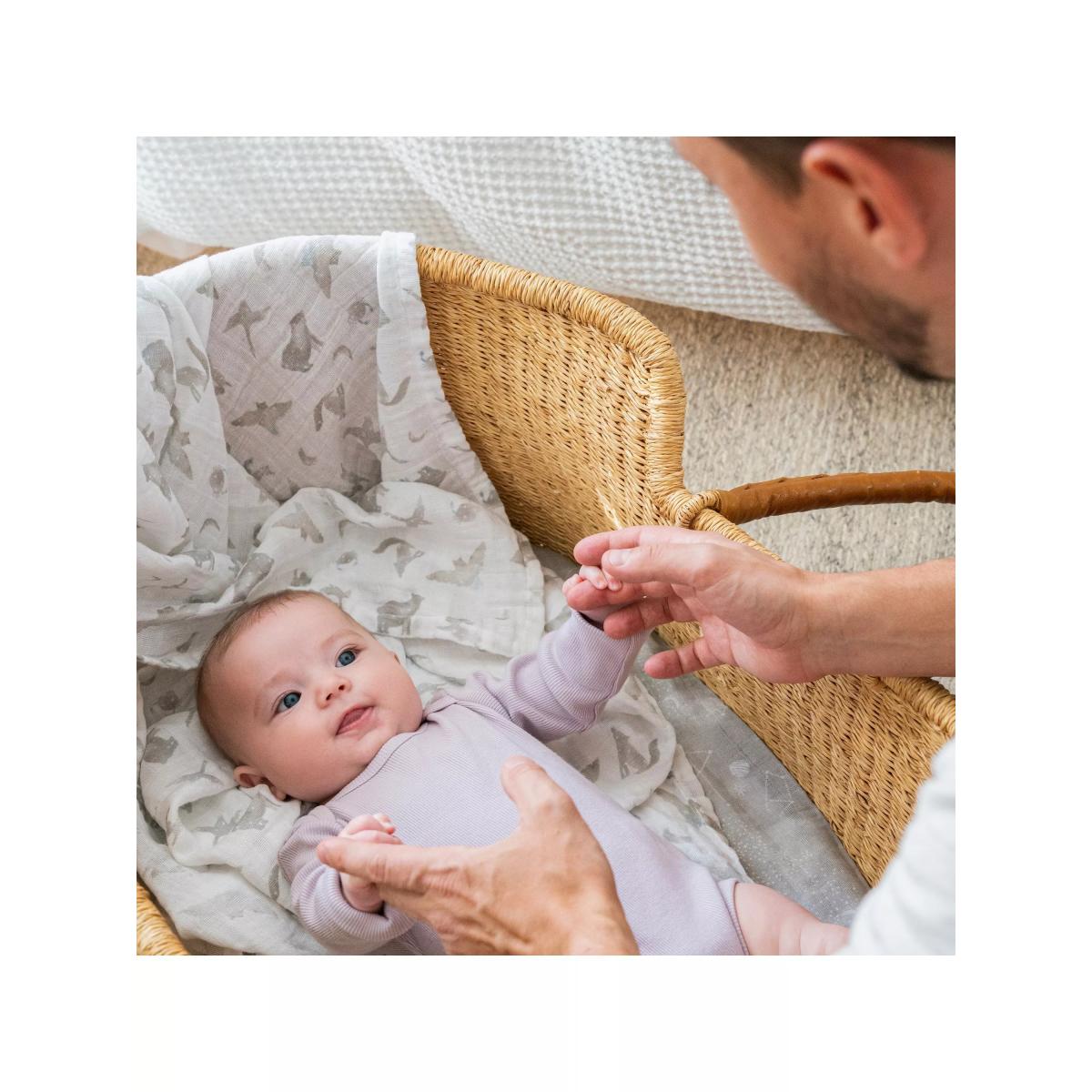 Aden + Anais Map GOTS Organic Cotton Large Muslin Swaddle Blanket, Pack of 4, Multi – image 4