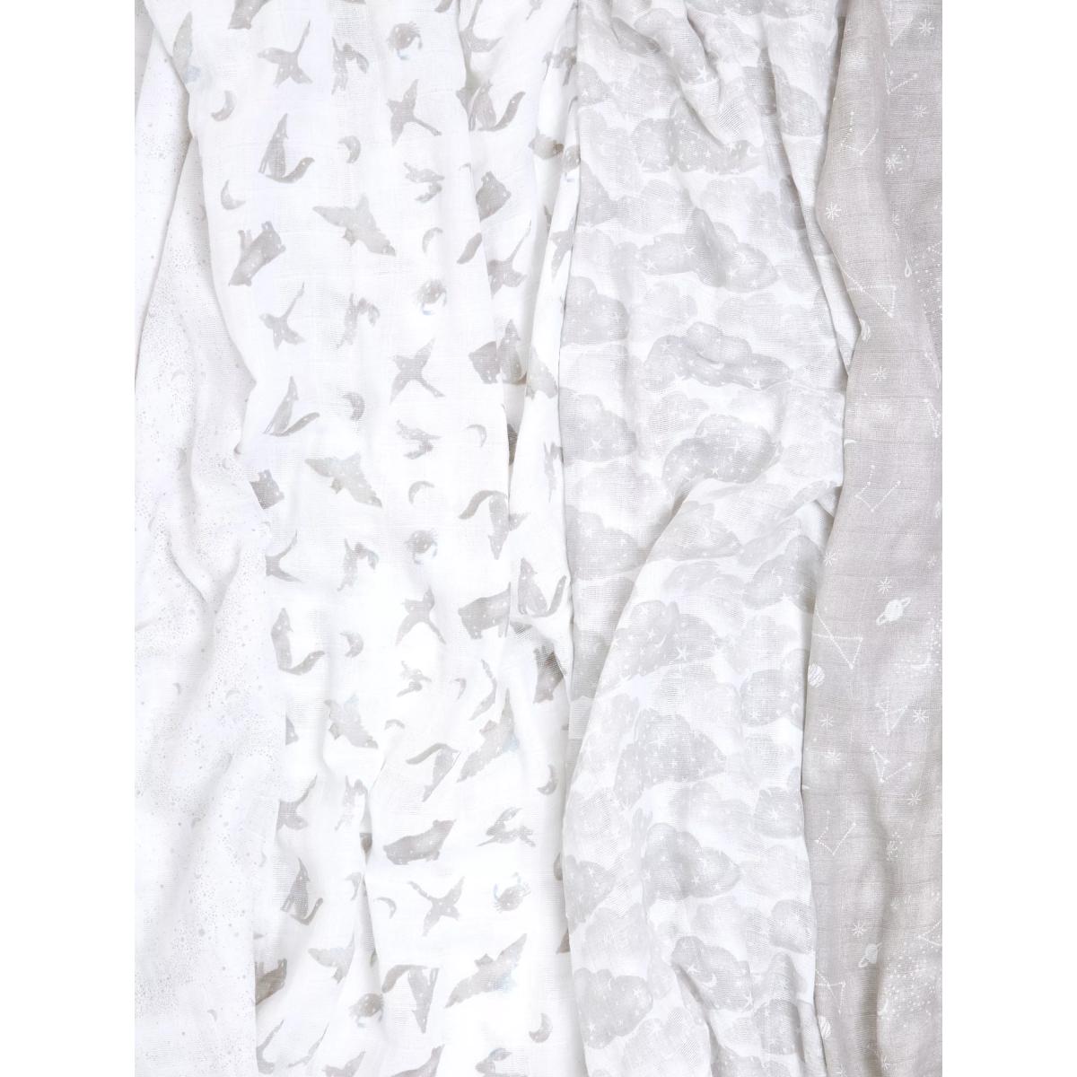Aden + Anais Map GOTS Organic Cotton Large Muslin Swaddle Blanket, Pack of 4, Multi – image 5