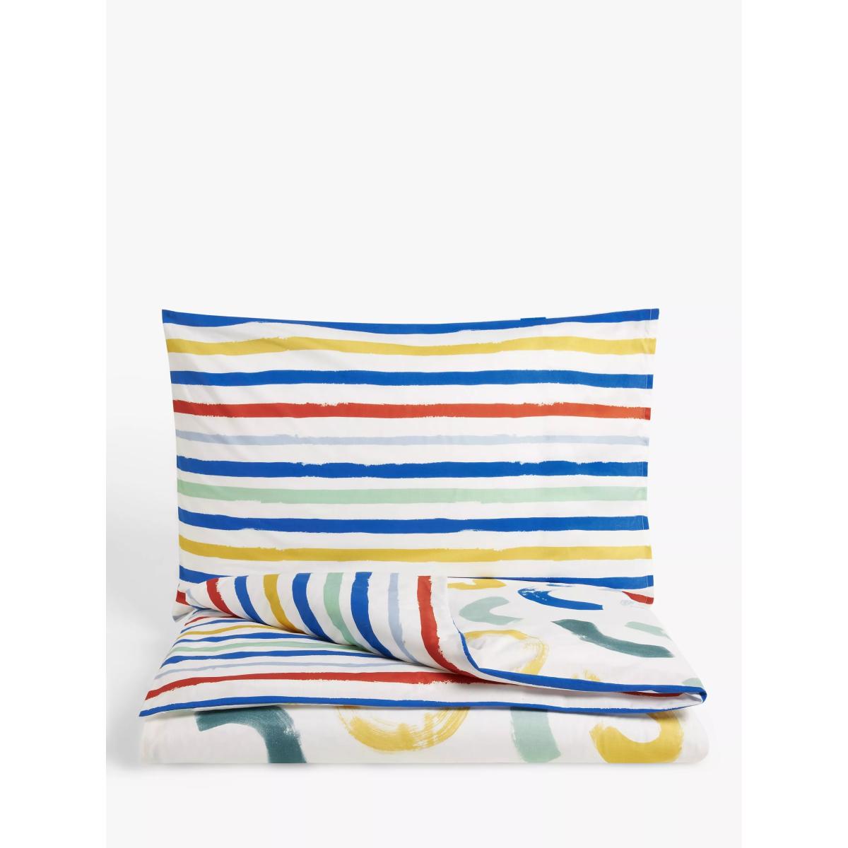 John Lewis Brushstroke Reversible Duvet Cover and Pillowcase Set, Multi – image 2