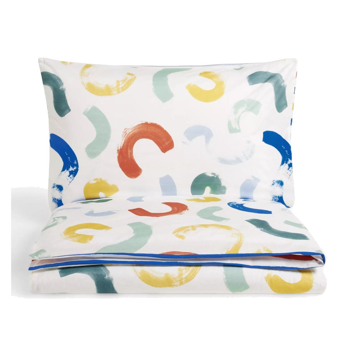 John Lewis Brushstroke Reversible Duvet Cover and Pillowcase Set, Multi – image 1