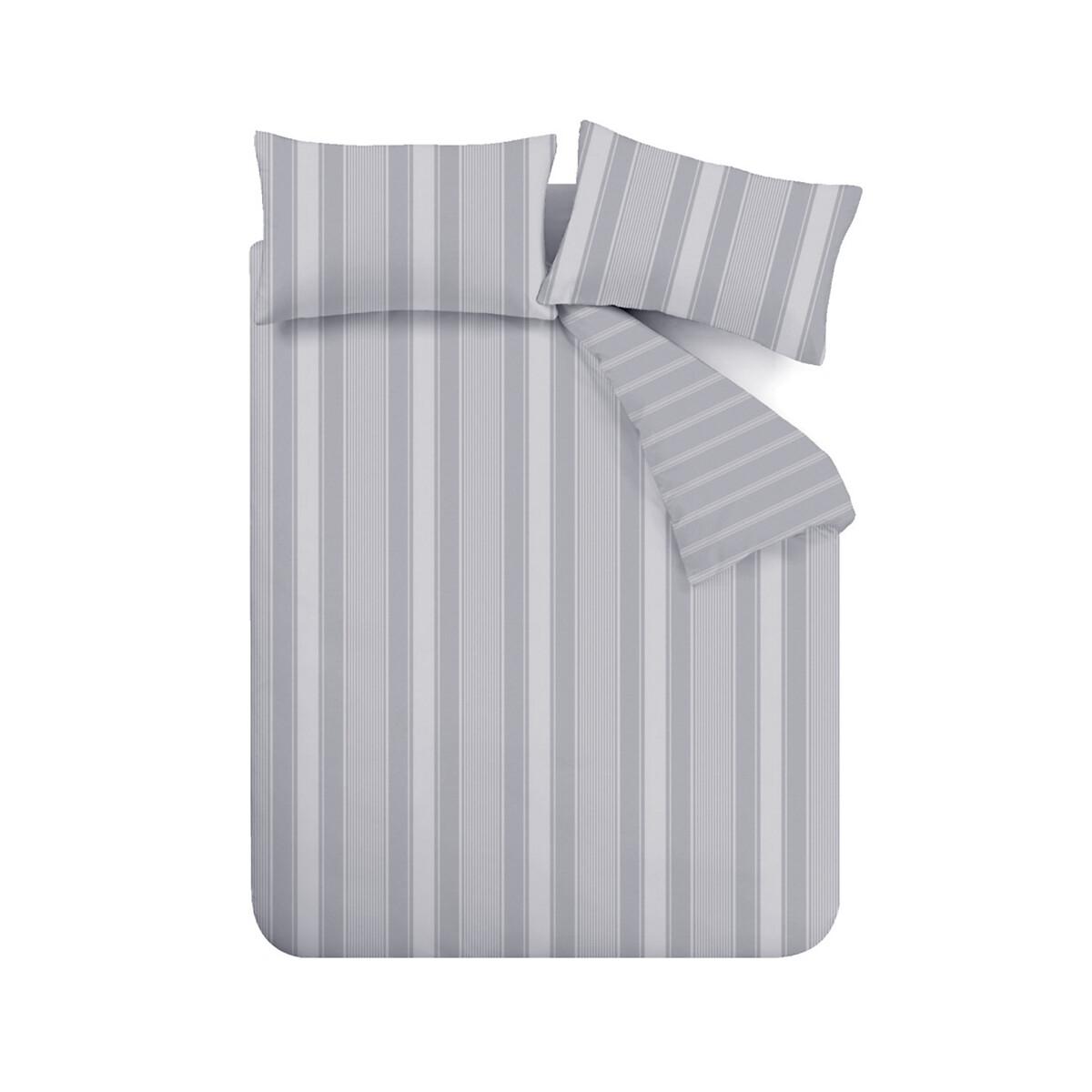 Brushed Ticking Stripe 100% Cotton Duvet Cover and Pillowcase Set – image 7