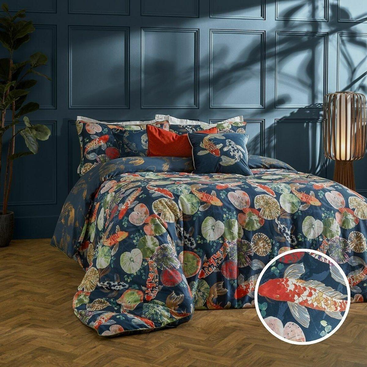 Koi Pond 100% Cotton Sateen Duvet Cover and Pillowcase Set – image 1