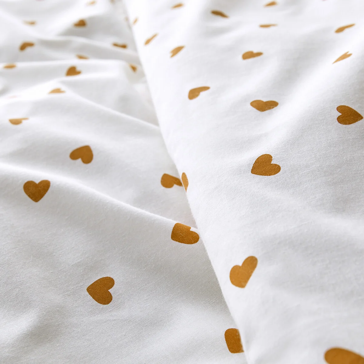 Duvet Cover Set in 50% Recycled Cotton with Rectangular Pillowcase. Scacco Caramel – image 5