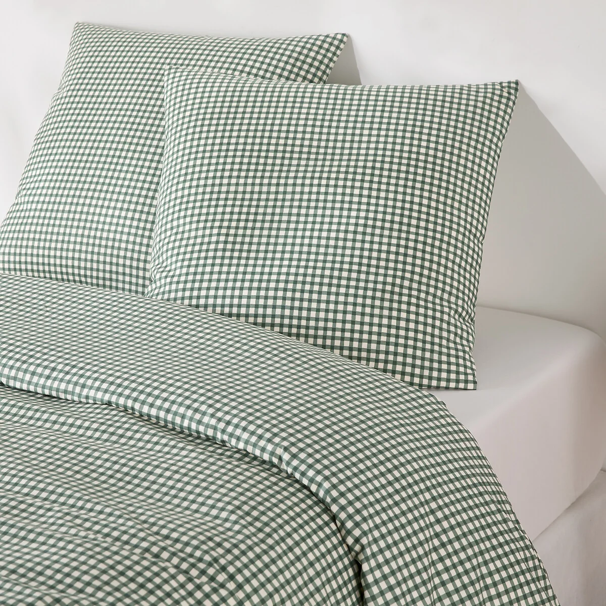 Lesia Checked 30% Recycled Cotton Duvet Cover Set with Square Pillowcase – image 2