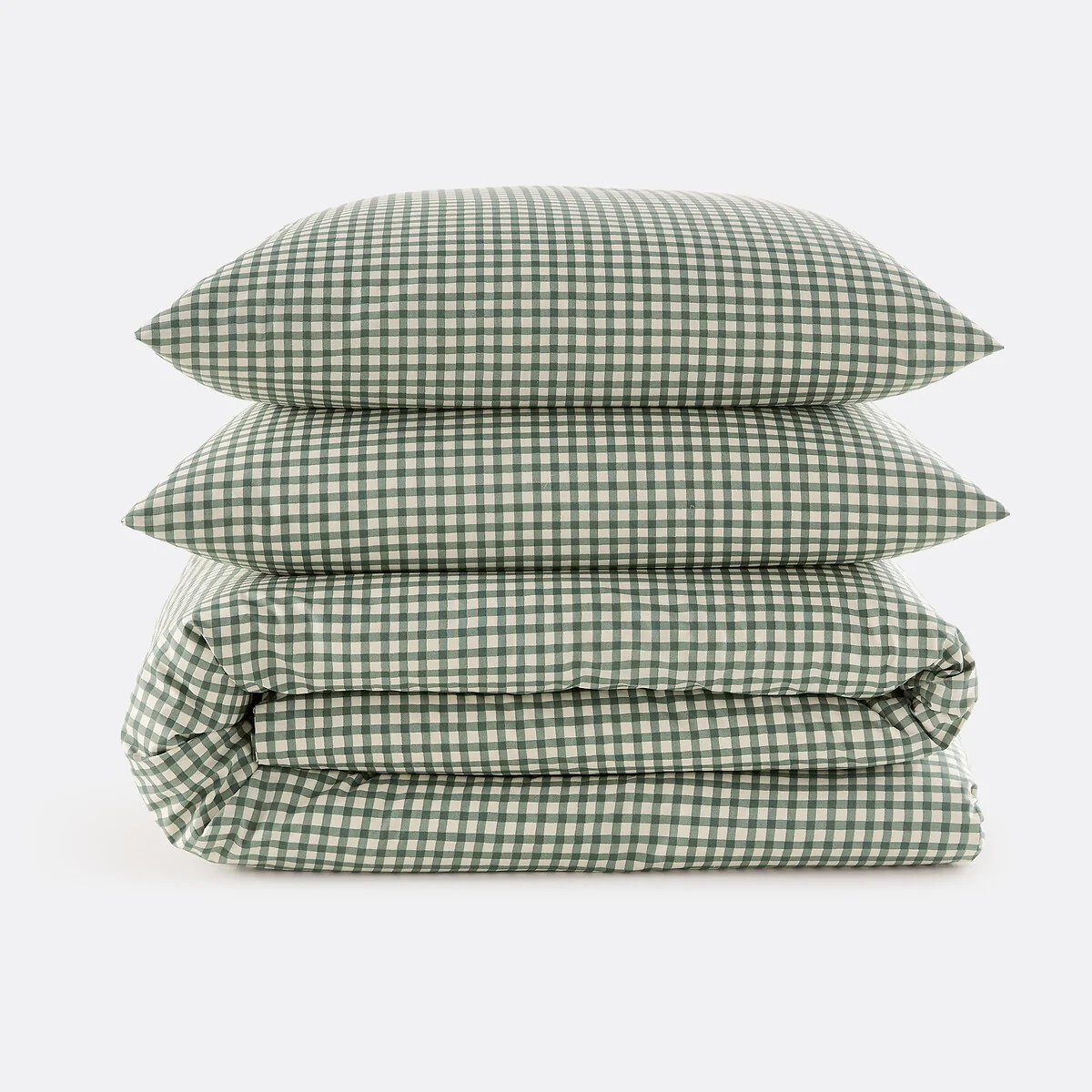 Lesia Checked 30% Recycled Cotton Duvet Cover Set with Square Pillowcase – image 3