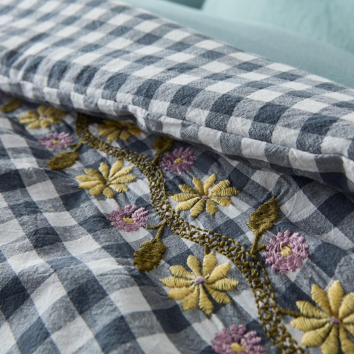 Mirio Quilted Embroidered Gingham Quilt – image 4