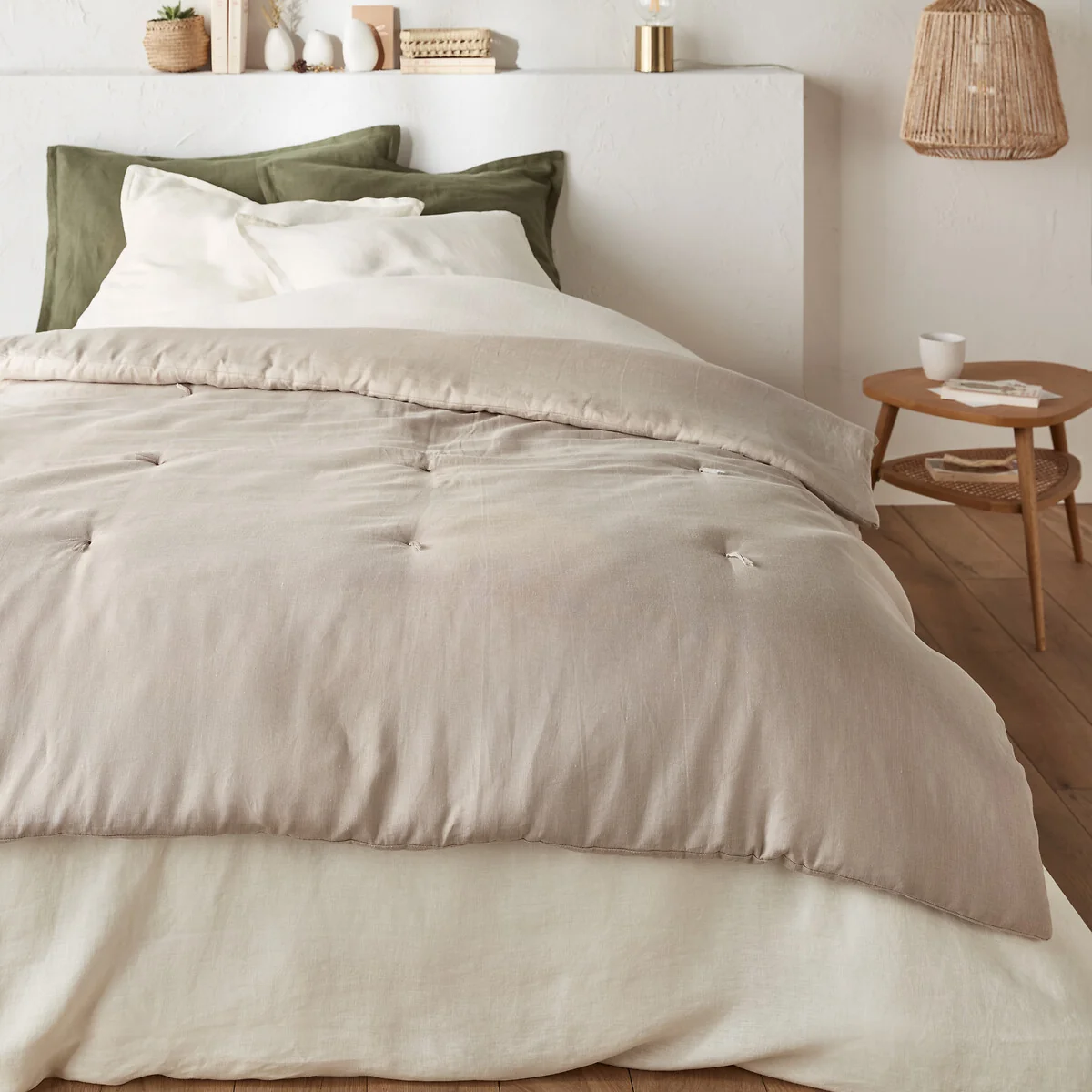 Abella Plain Washed Linen Quilt