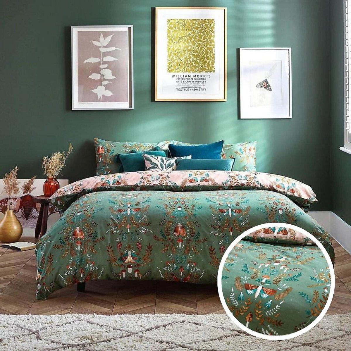 Luna Wood Cotton Mix Duvet Cover and Pillowcase Set – image 1