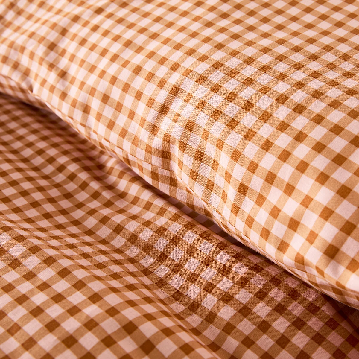 Lesia Checked 30% Recycled Cotton Duvet Cover Set with Square Pillowcase – image 5