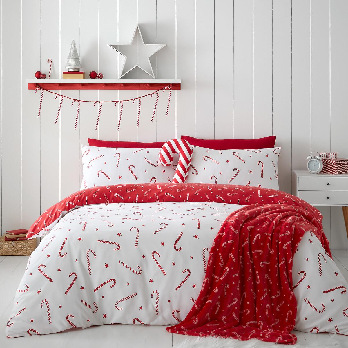 Christmas Candy Cane Polycotton Duvet Cover and Pillowcase Set – image 2