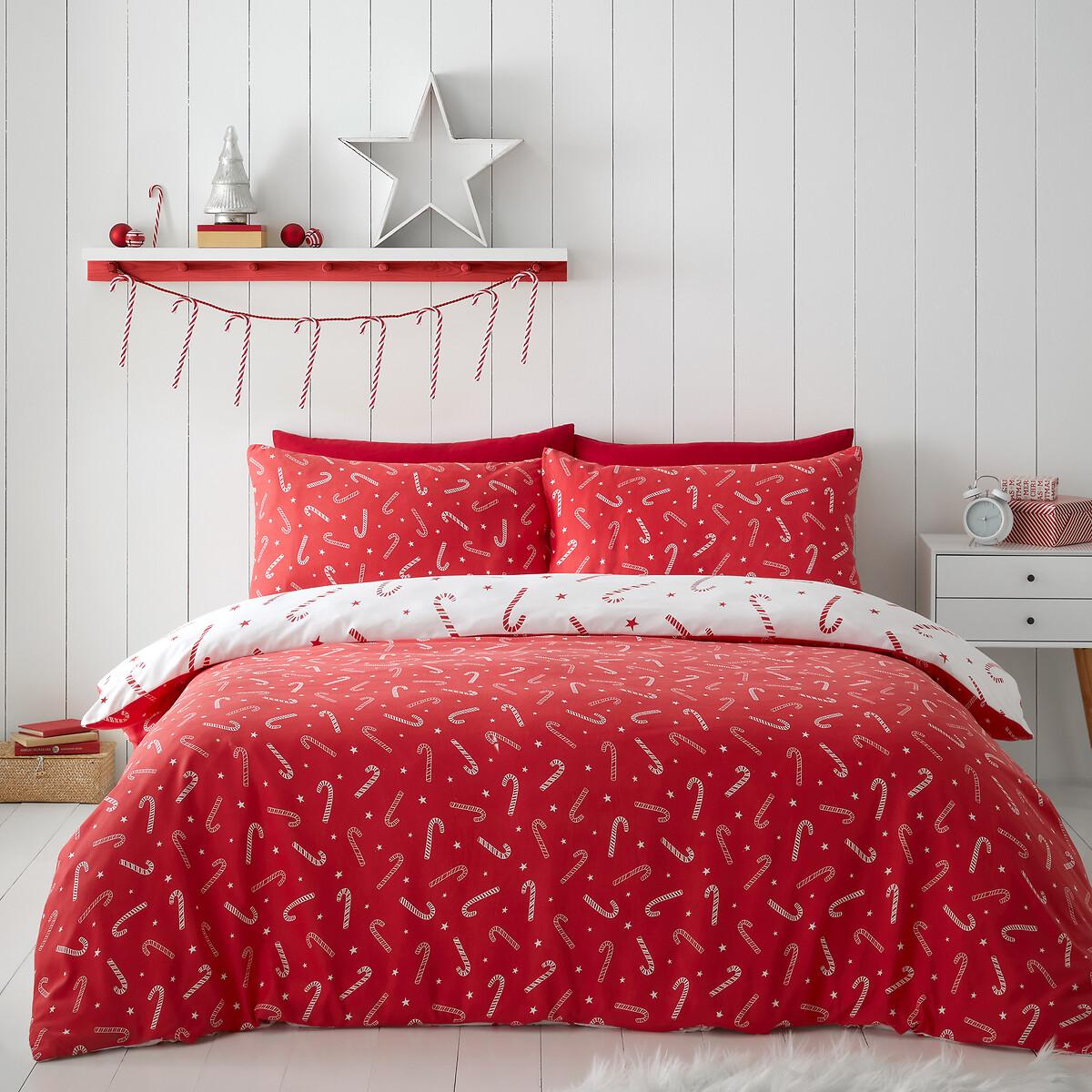 Christmas Candy Cane Polycotton Duvet Cover and Pillowcase Set – image 4