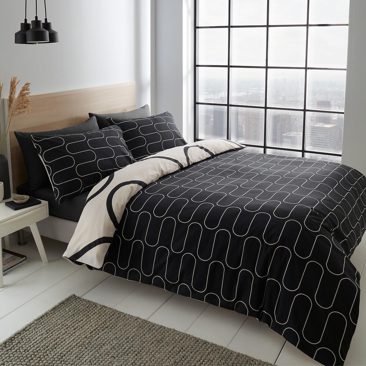 Linear Curve Geometric Cotton Mix Duvet Cover and Pillowcase Set – image 2