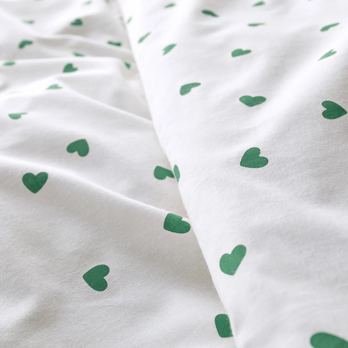 Scacco Duvet Cover Set in Green and 50% Recycled Cotton with Square Pillowcase – image 4
