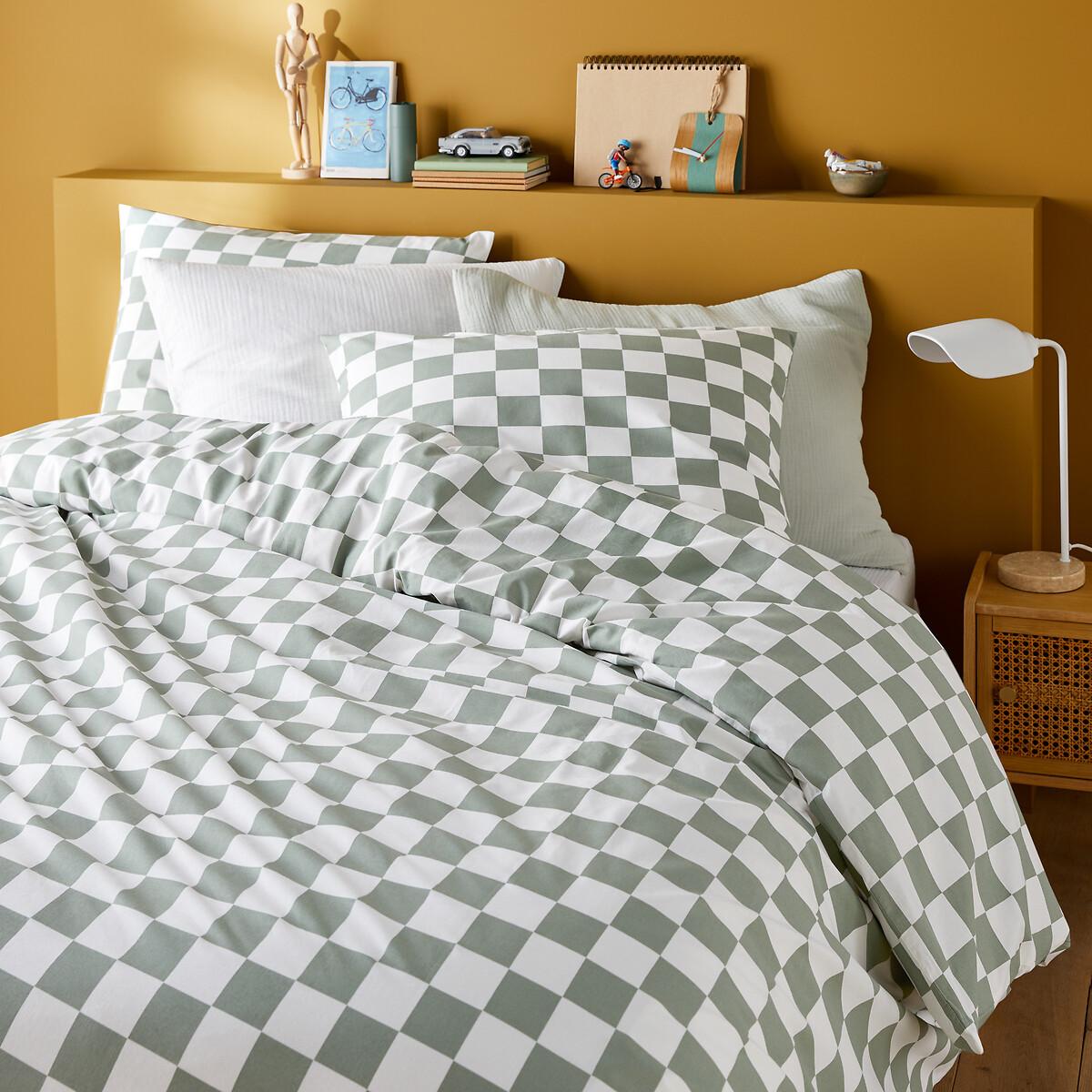 Miley Checkered 100% Cotton Bed Set with Rectangular Pillowcase – image 2
