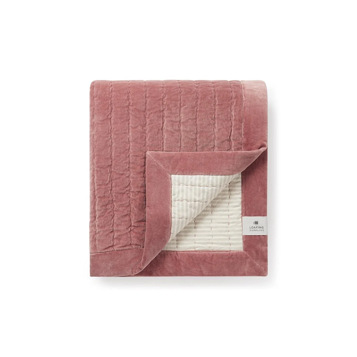 Easy Squish Velvet Quilt in Dusty Pink – image 2