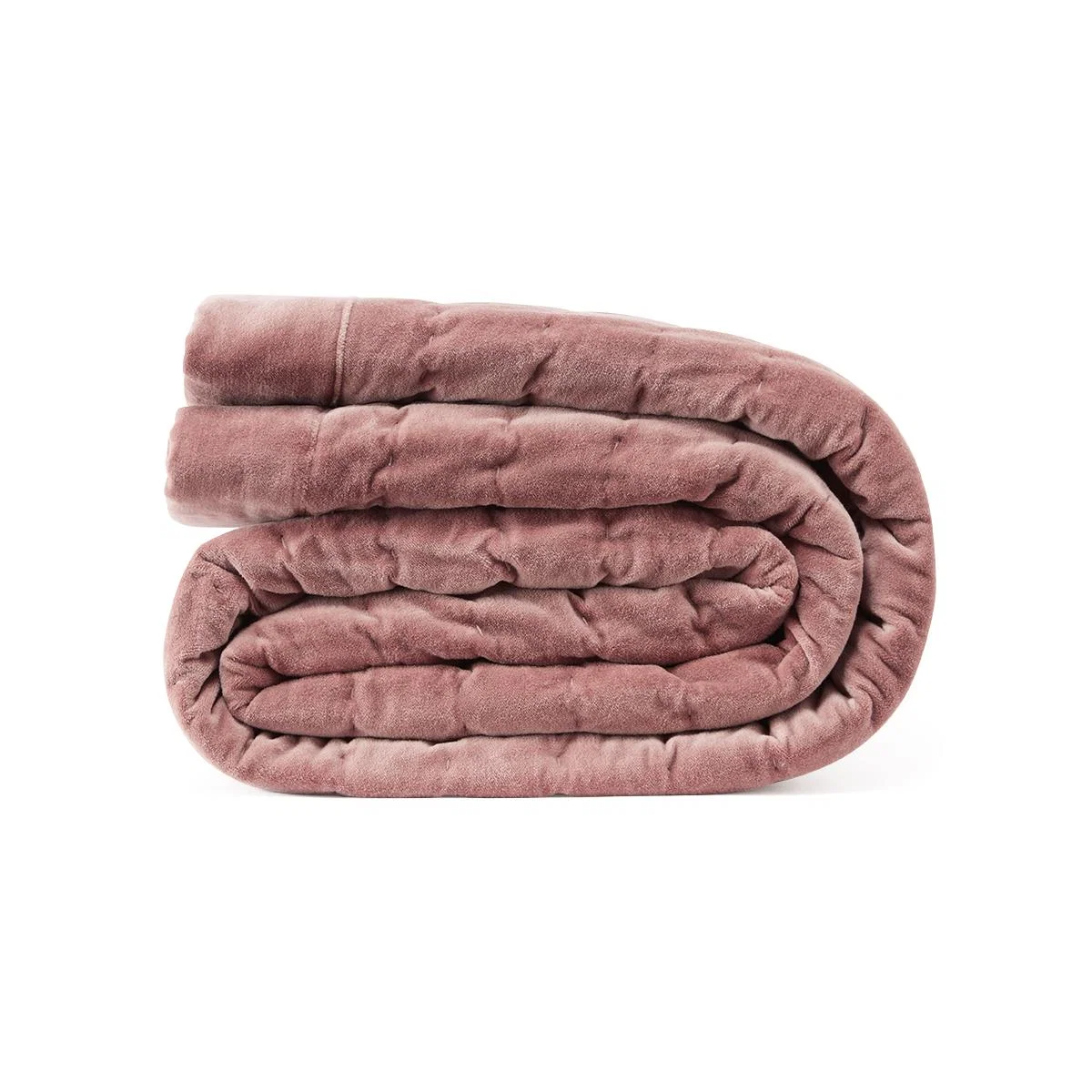 Easy Squish Velvet Quilt in Dusty Pink – image 3
