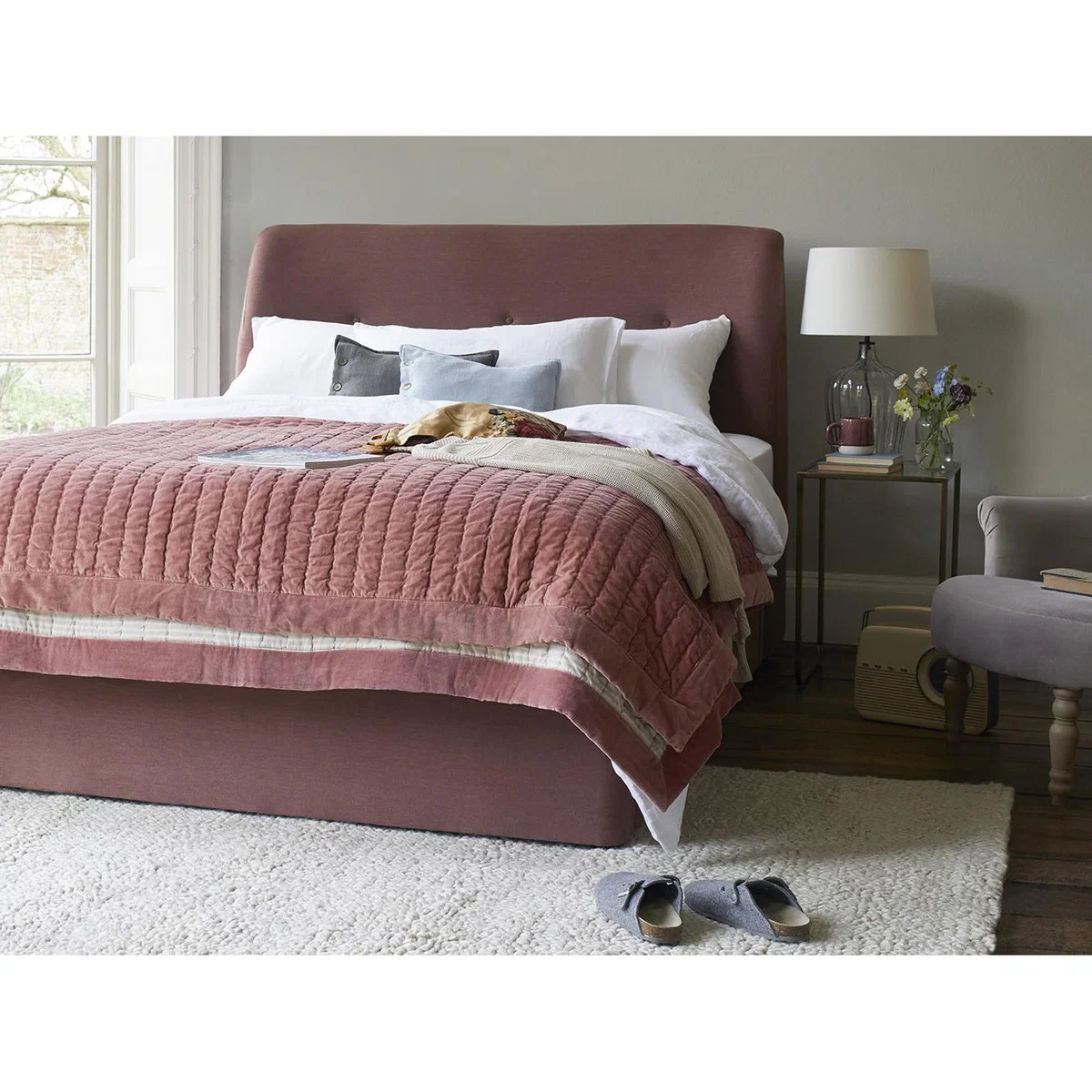 Easy Squish Velvet Quilt in Dusty Pink – image 6