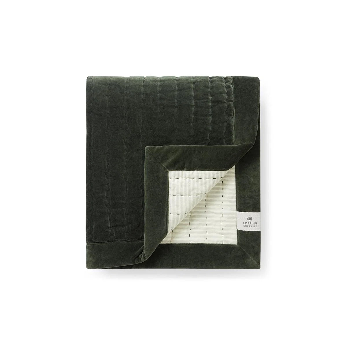 Easy Squish Velvet Quilt in Forest Green – image 2