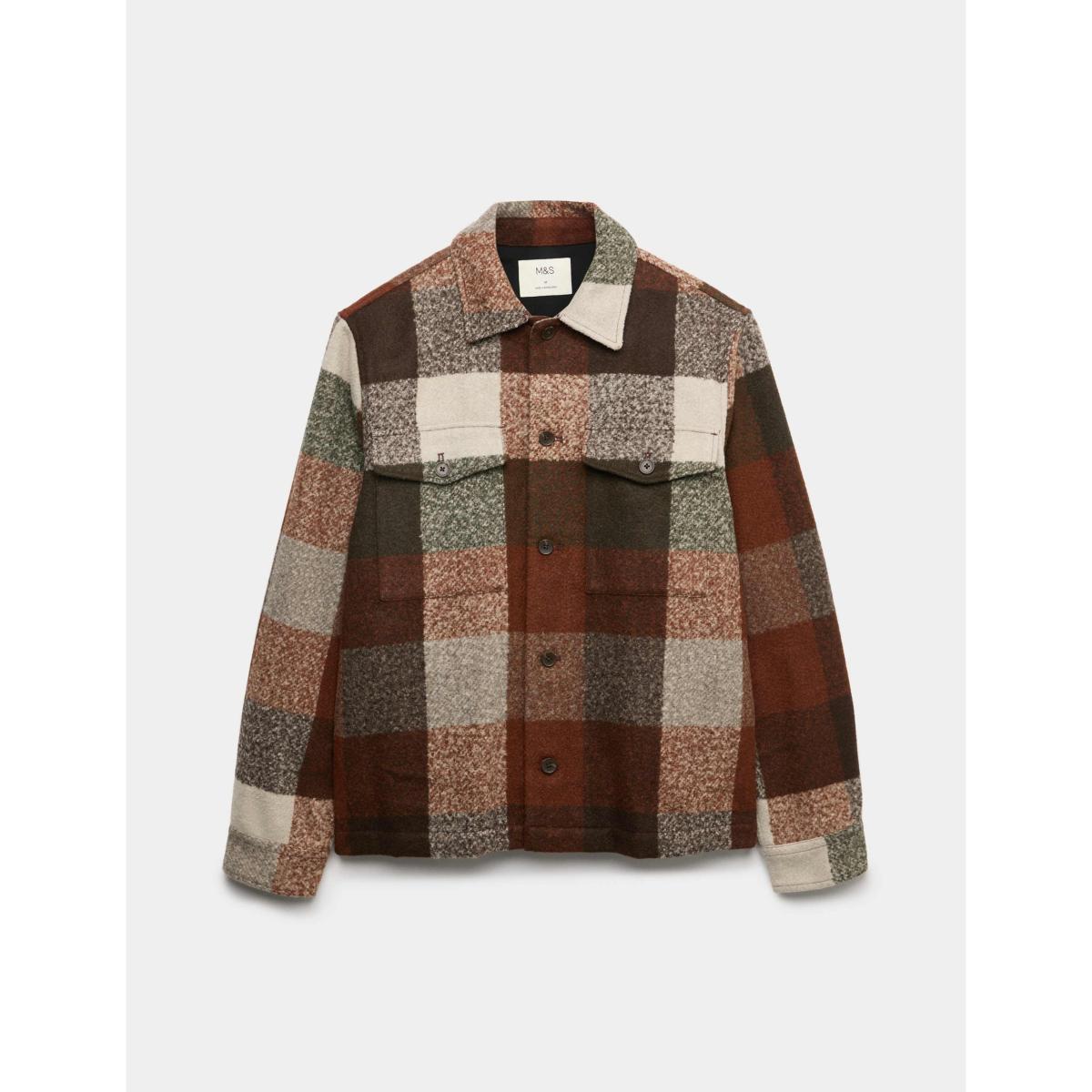 M&S Quilt Lined Check Overshirt Multi – image 2