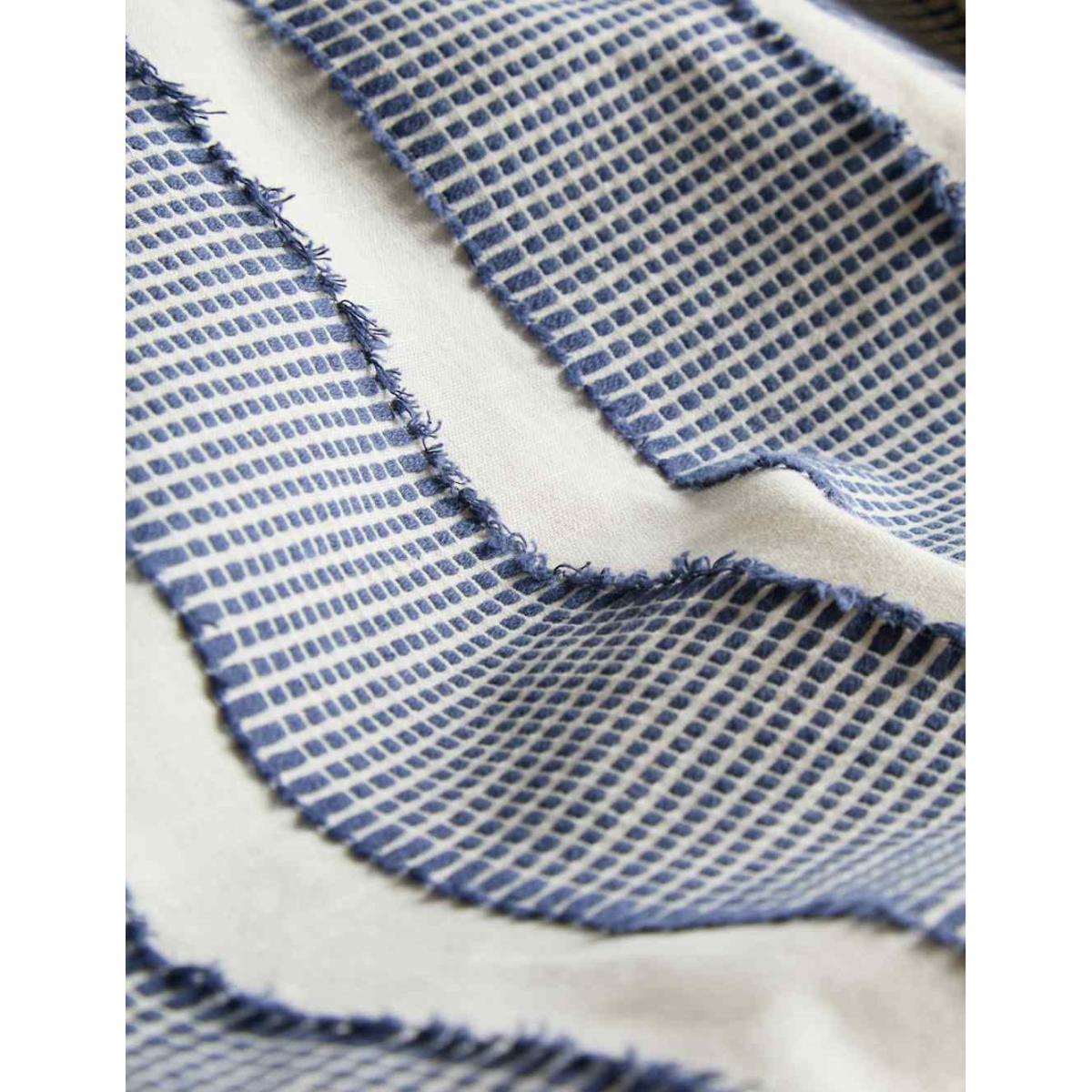 M&S X Fired Earth Pure Cotton Tufted Stripe Bedding Set - SGL - Carbon Blue, Carbon Blue – image 4
