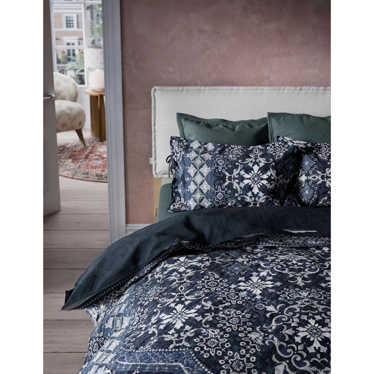 M&S X Fired Earth Jaipur Hawa Pure Cotton Bedding Set - DBL - Dusty Cedar, Dusty Cedar,Under The Waves – image 2