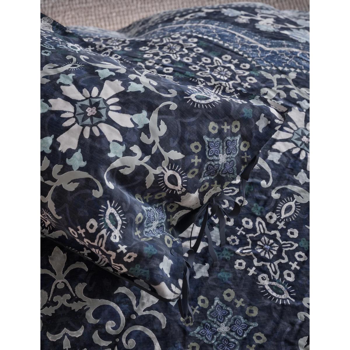 M&S X Fired Earth Jaipur Hawa Pure Cotton Bedding Set - DBL - Dusty Cedar, Dusty Cedar,Under The Waves – image 4