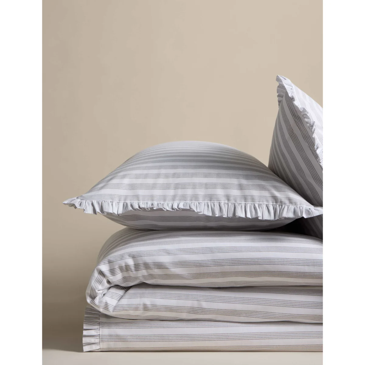 M&S Pure Cotton Narrow Stripe Ruffle Bedding Set Pink Mix – image 3