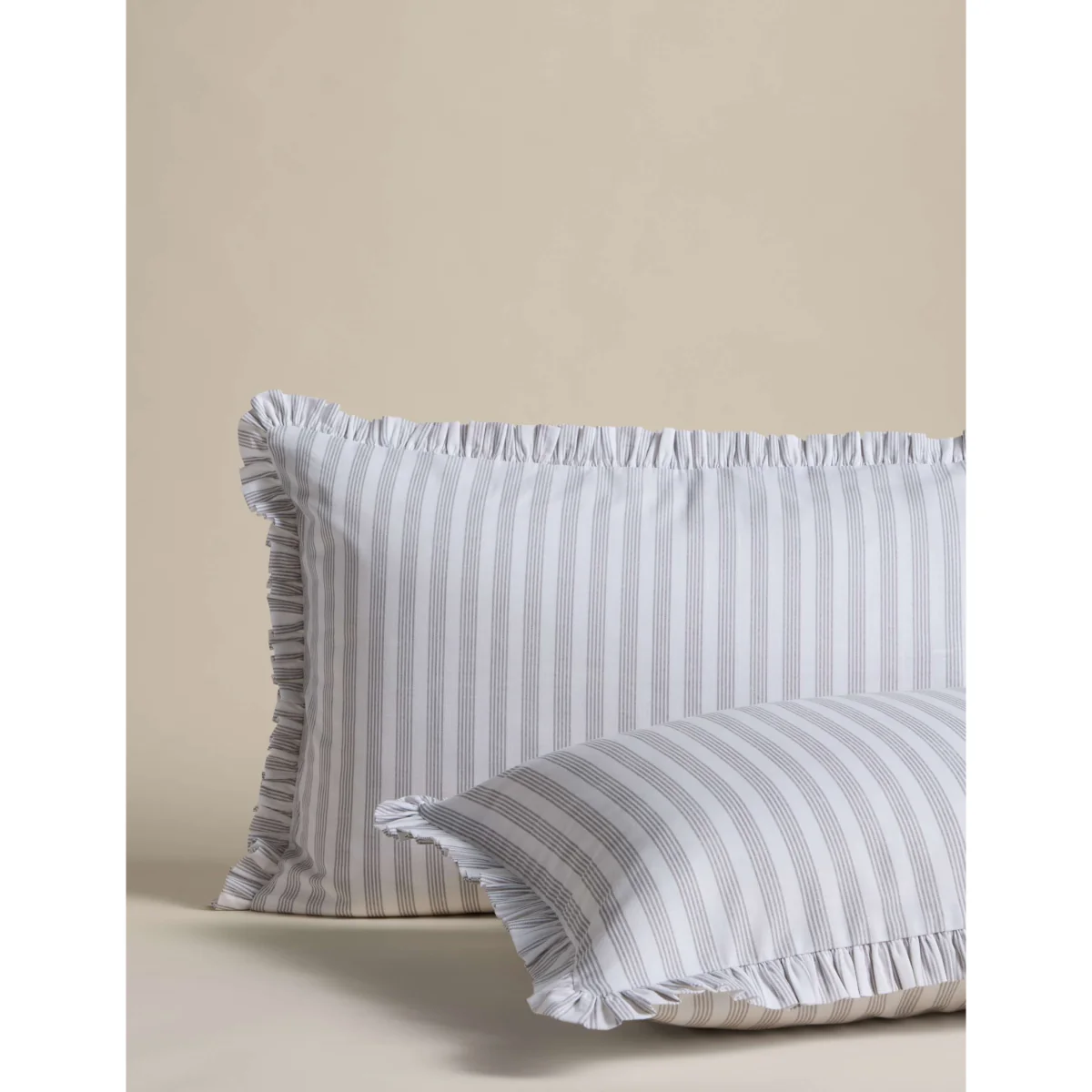 M&S Pure Cotton Narrow Stripe Ruffle Bedding Set Pink Mix – image 4