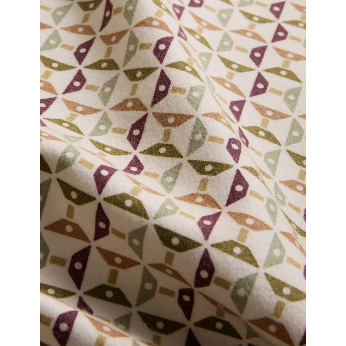 M&S Pure Cotton Geometric Brushed Bedding Set Moss – image 4