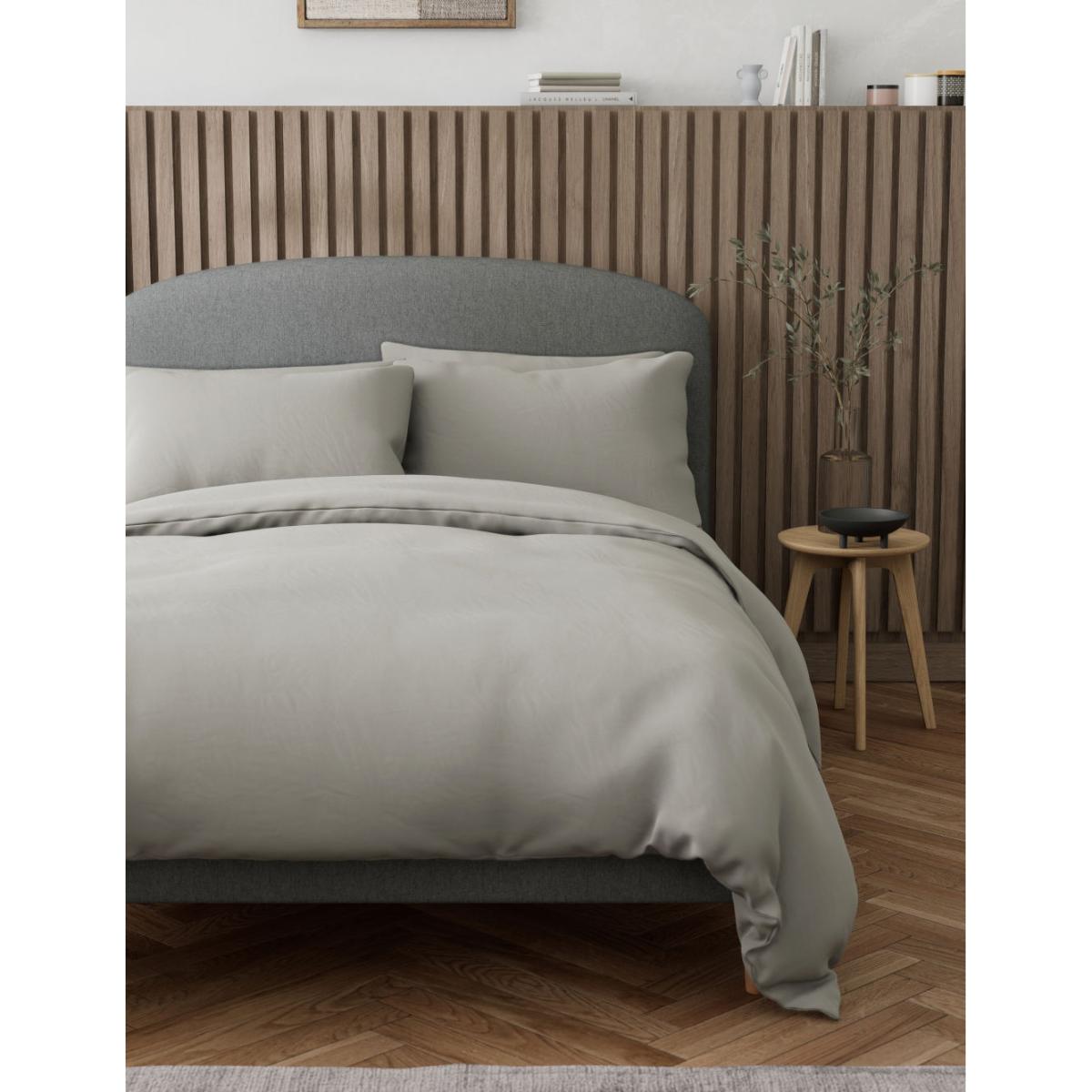 M&S Organic Cotton 300 Thread Count Bedding Set - DBL - White, Silver Grey,White – image 3