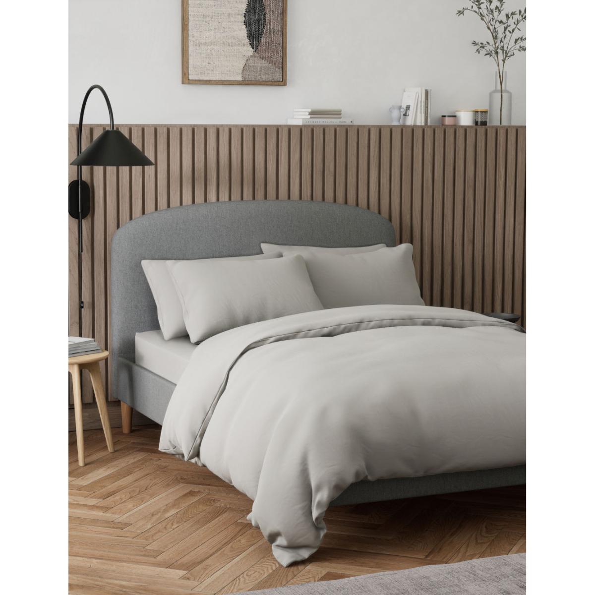 M&S Organic Cotton 300 Thread Count Bedding Set - DBL - White, Silver Grey,White – image 4