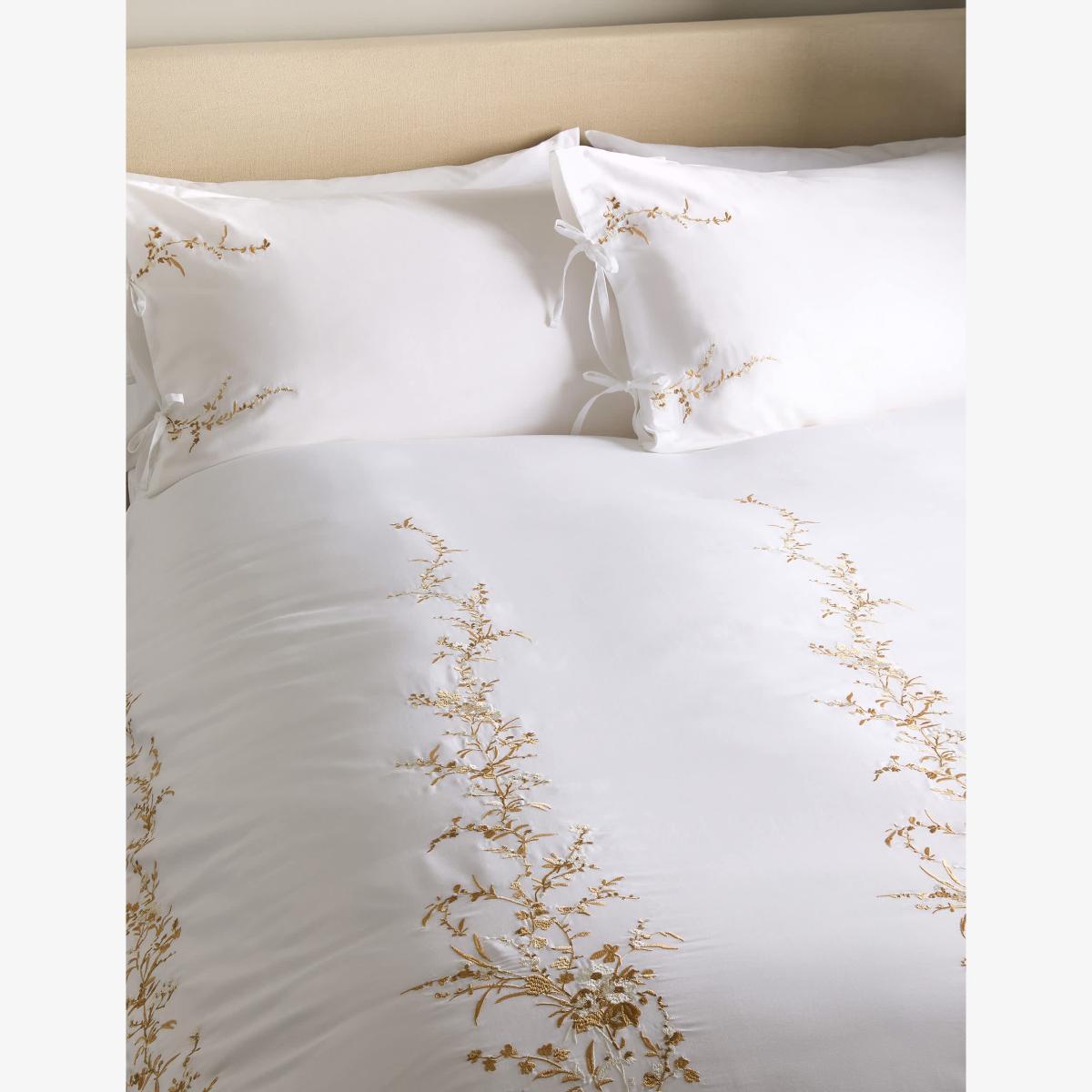 M&S Collection Pure Cotton Tamsin Trailing Blossom Bedding Set - 5FT - Honey Mix, Honey Mix,White Mix – image 1