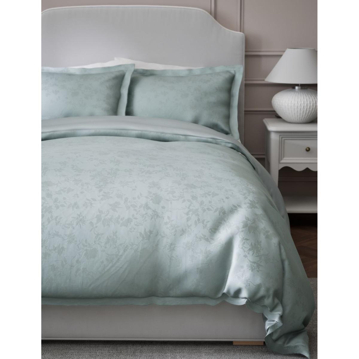 M&S Lyocell Senna Jacquard Bedding Set - SGL - Duck Egg, Duck Egg – image 3