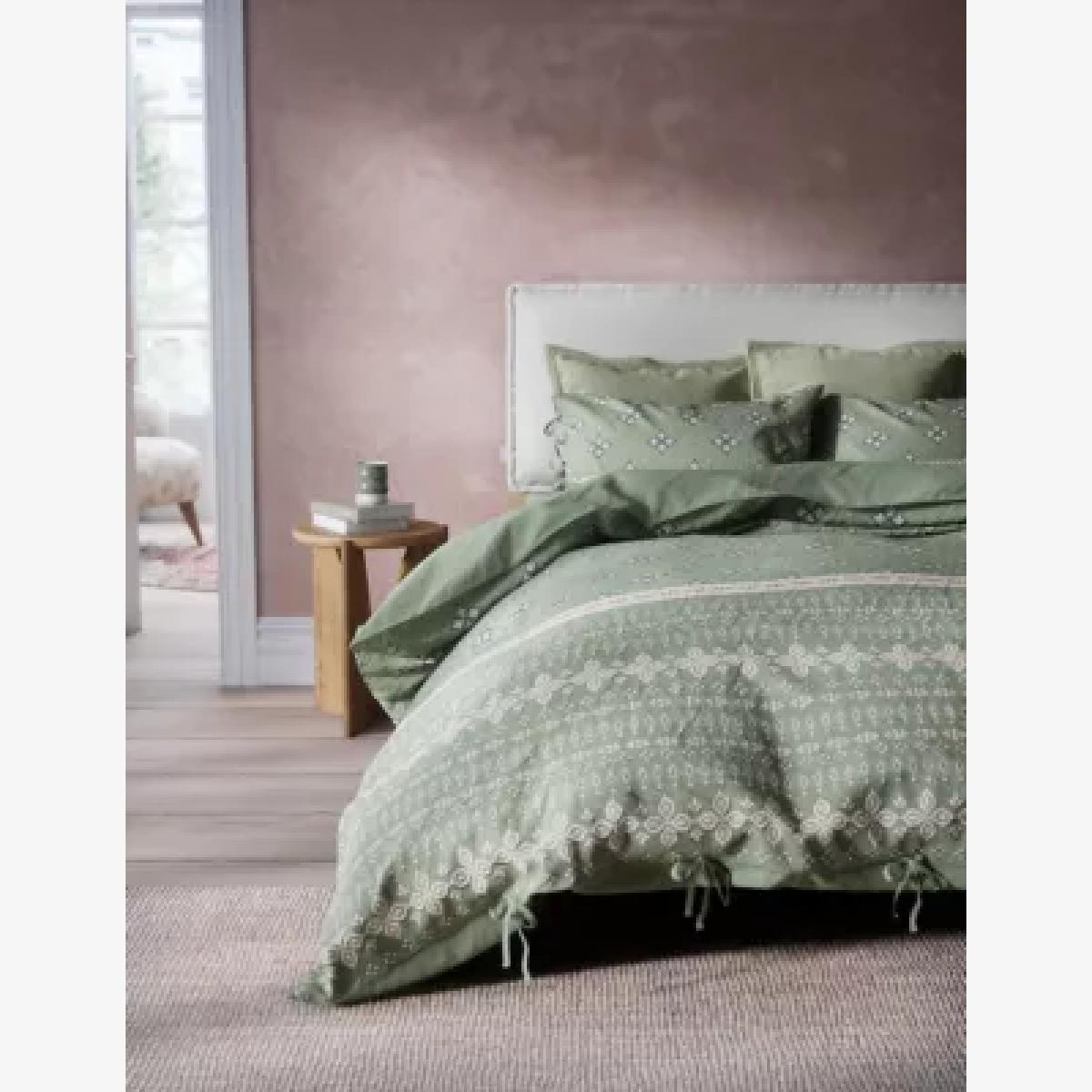 M&S X Fired Earth Jaipur Bandhani Jacquard Bedding Set - 6FT - Weald Green, Weald Green – image 1