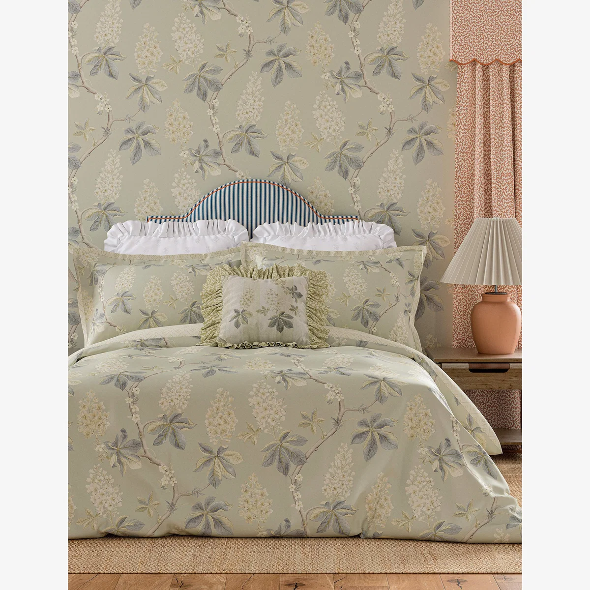 Sanderson Pure Cotton Chestnut Tree Bedding Set - 6FT - Green Mix, Green Mix – image 1