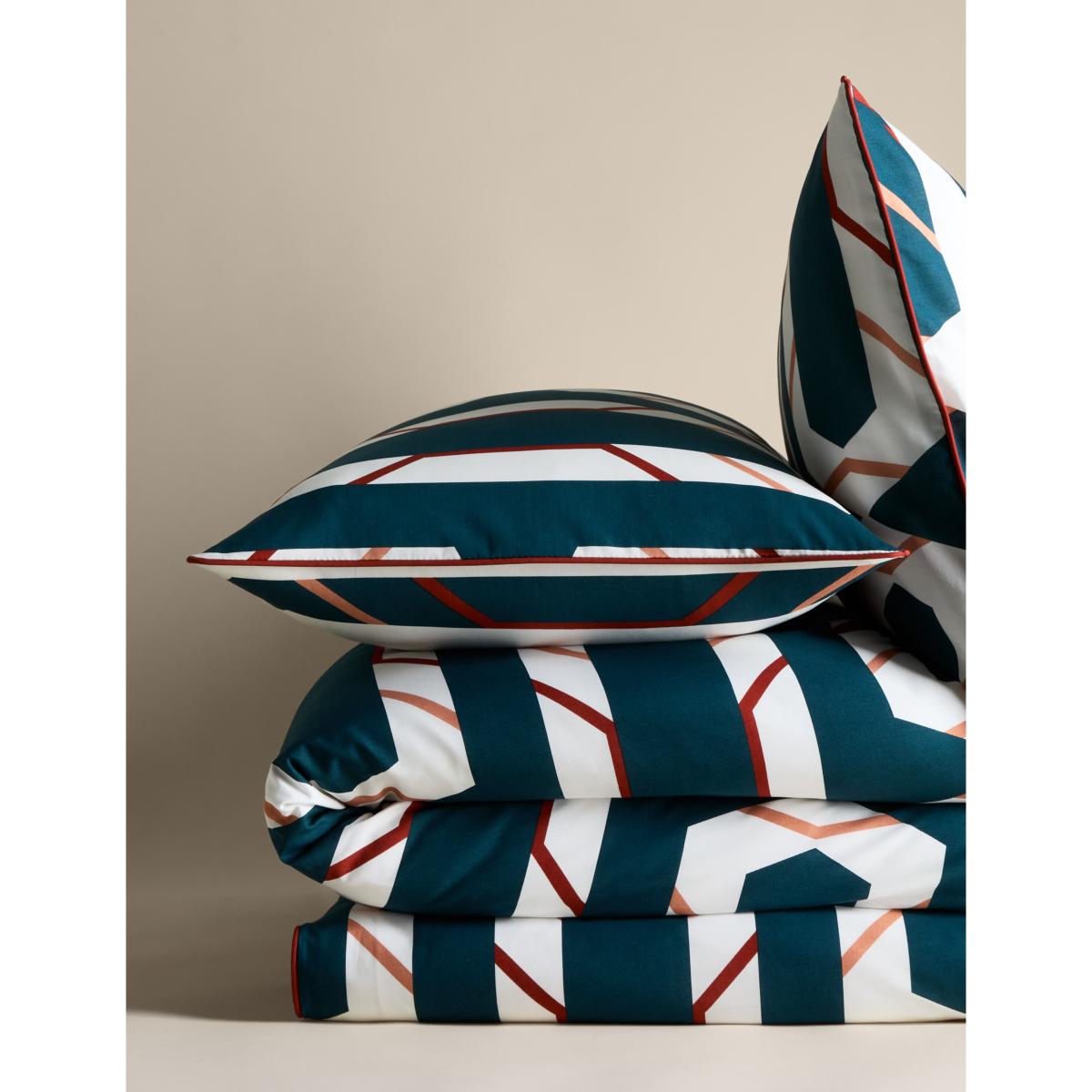 M&S Collection Pure Cotton Block Chain Print Bedding Set - DBL - Navy Mix, Navy Mix – image 2