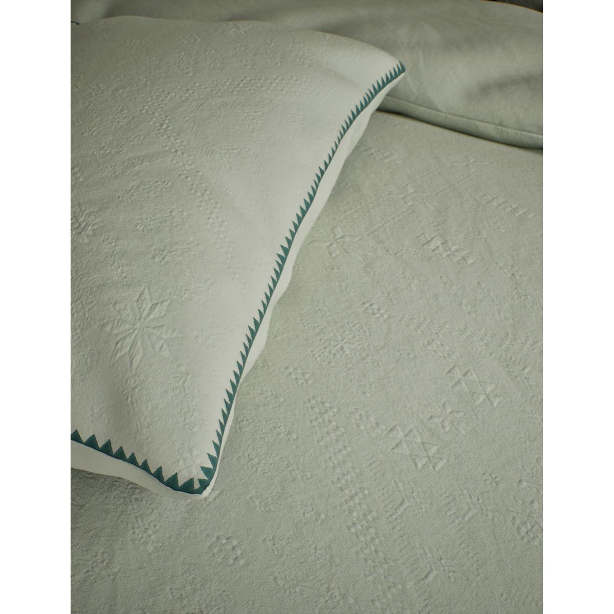 M&S X Fired Earth Tahoe Pure Cotton Matelasse Bedding Set - 6FT - Pale Mint, Pale Mint – image 3