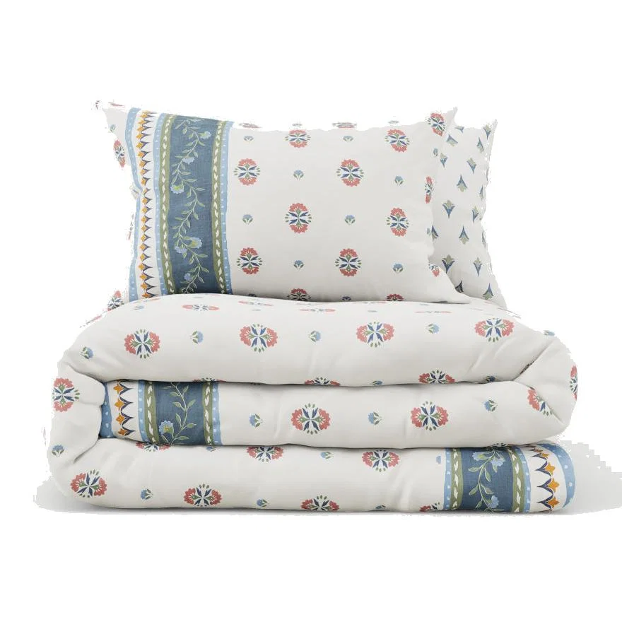 M&S Cotton Blend Floral Bedding Set - 6FT - Blue Mix, Blue Mix – image 1