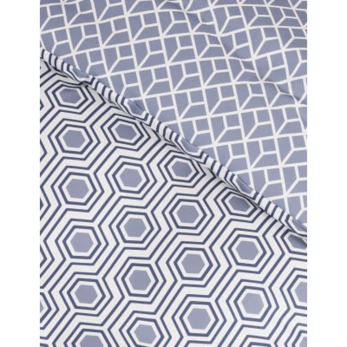 M&S  Cotton Blend Honeycomb Bedding Set - 6FT - Blue Mix, Blue Mix – image 2