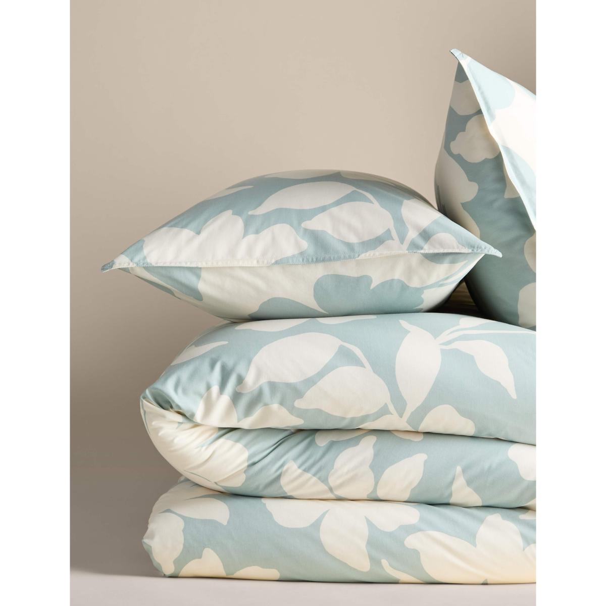 M&S Cotton Rich Silhouette Floral Bedding Set Duck Egg – image 2
