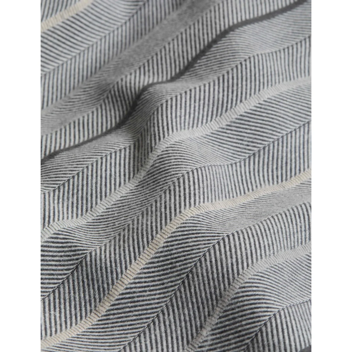 M&S Pure Cotton Herringbone Striped Bedding Set Charcoal Mix – image 4
