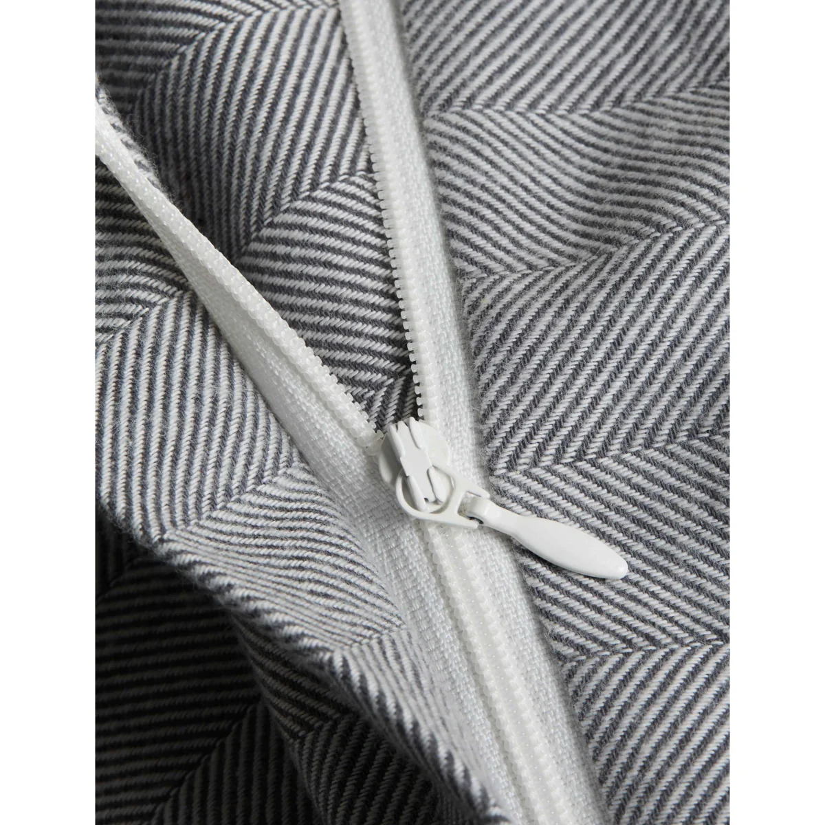 M&S Pure Cotton Herringbone Striped Bedding Set Charcoal Mix – image 5