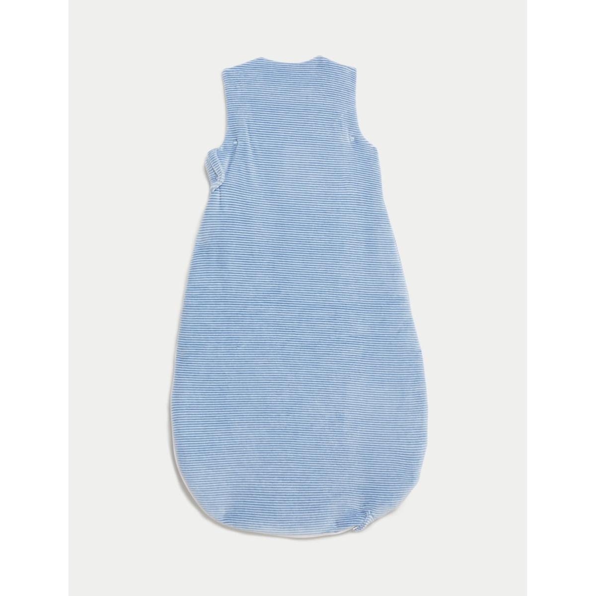 M&S Collection Boys Velour Teddy 2.5 Tog Sleeping Bag (0-3 Yrs) - 0-6 M - Blue Mix, Blue Mix – image 2