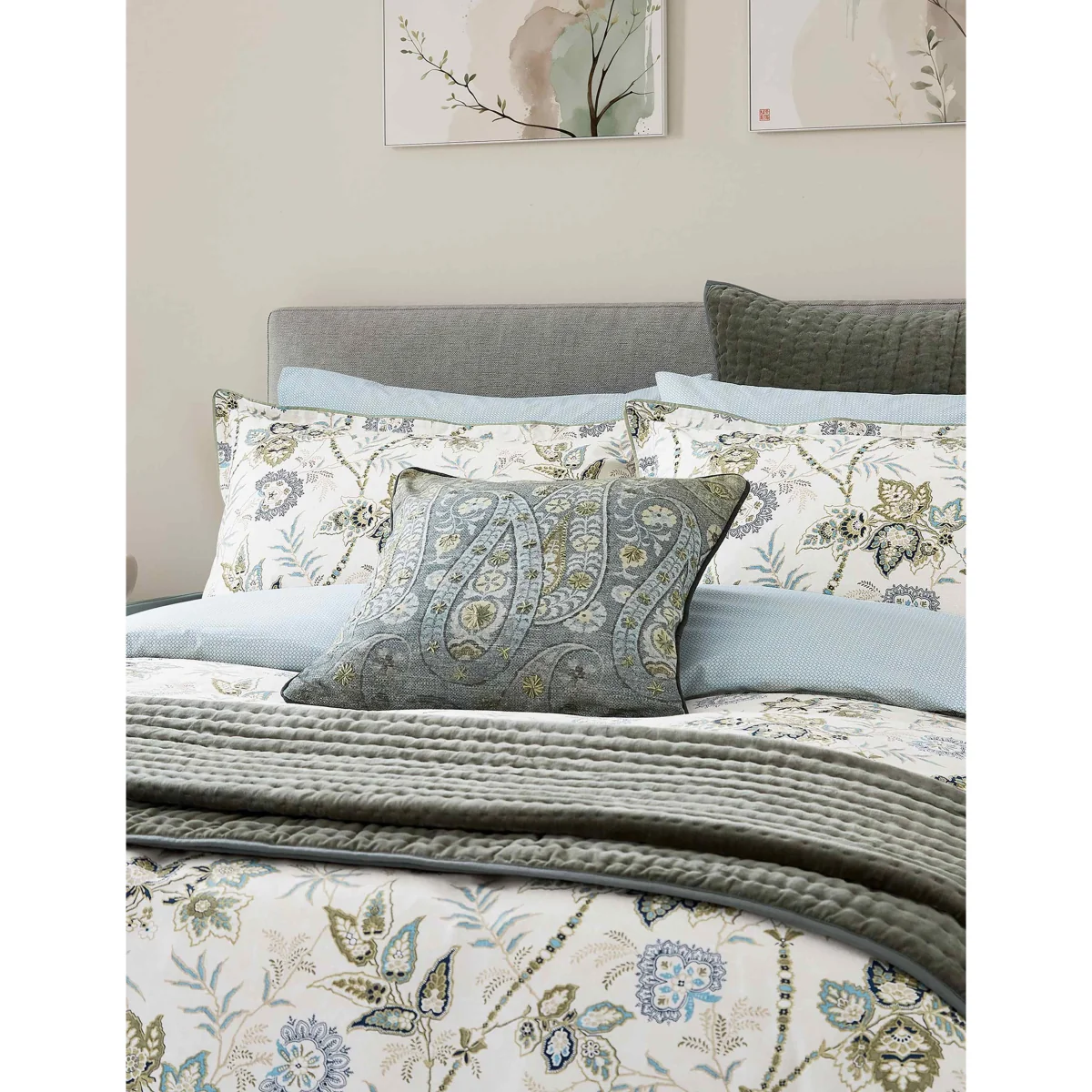 Bedeck of Belfast Pure Cotton Emira Bedding Set Teal Mix – image 2