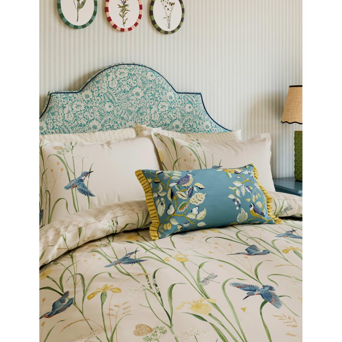 Sanderson X National Trust Pure Cotton Kingfisher & Iris Bedding Set - SGL - Beige, Beige – image 2