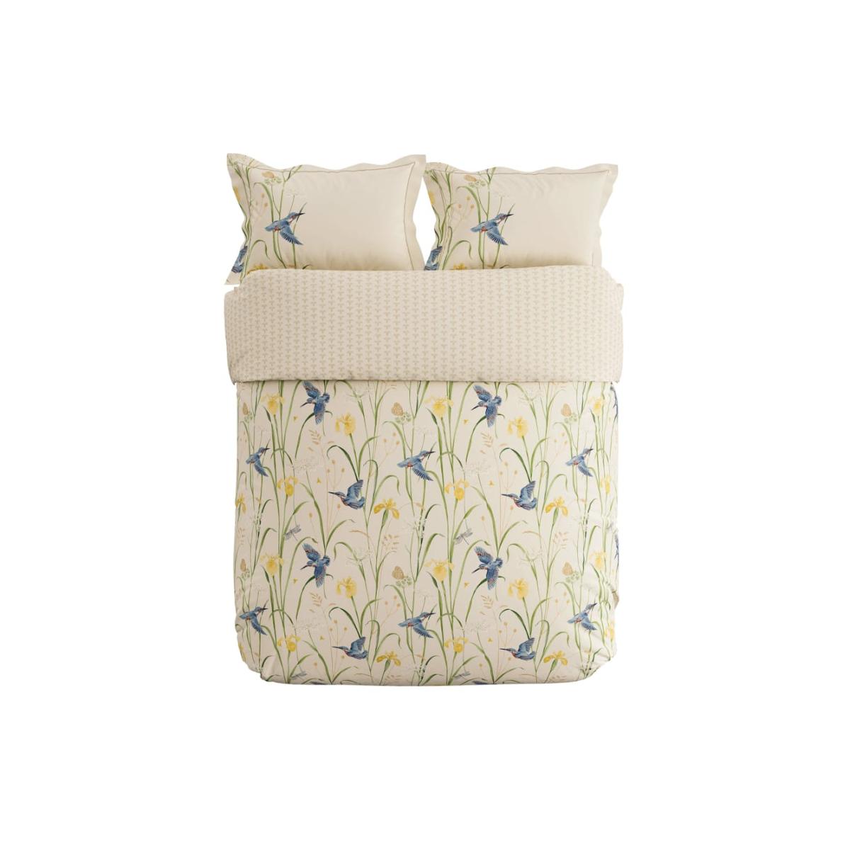 Sanderson X National Trust Pure Cotton Kingfisher & Iris Bedding Set - SGL - Beige, Beige – image 4